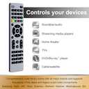 GE Universal Remote Control for Samsung, Vizio, LG, Sony, Sharp, Roku, Apple TV, TCL, Panasonic, Smart TVs, Streaming Players, Blu-ray, DVD, 4-Device, Silver, 33709