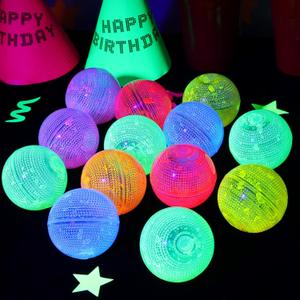 Mega-L Glow in the Dark Balls, 8 Pcs Glow Party Games Bouncy Rubber Balls Multicolor Glow in the Dark Toys, Perfect for Indoor & Outdoor Night Games for Kids Adult