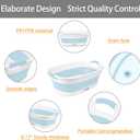 Collapsible Dog Bath Tub for Small Dogs & Cats, Portable Puppy Bath Tub with Water Drain Plug, Space Saving Foldable Pet Bathtub for Indoor & Outdoor Use, Blue