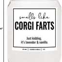 You Nique Designs, Corgi Candle, 8 Oz, Cute Corgi Gifts for Corgi Lovers Women, Corgi Stuff, Corgi Goft, Corgi Dad Mom, White All Natural Soy Vegan Aromatherapy Candles (Lavender & Vanilla)