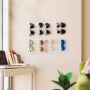 MaxGear Sunglasses Organizer Wall Mount, 4-Pack Acrylic Eyewear Display Holder with 28 Slots, for Glasses/Sunglasses Storage, Includes Adhesive Tape & Screws, Clear Wall Mounted Shelf for Closet, Door