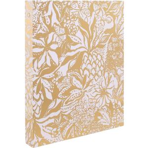 Lilly Pulitzer Cute 3 Ring Binder with Pockets and 3 Tab Dividers, Thin Binder with Metal Rings 0.75 Inch, 0.75" Aesthetic Binder (Safari Sangria)