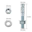 Wensilon 5/8x6 10Pcs Inch Standard Fasteners for Heavy-Duty Zinc Wedge Anchors for Cement and Concrete