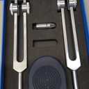 Ckakra Weighted Tuning Forks Set with Genuine Gemstone Base, Complete Set for Effective Sound Therapy,Gem-Feet for Deeper Resonance & Enhanced Vibration,Odorless Silicone Activator,OM136.1+OTTO128