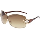 Fashion Sunglasses Women's Integrated Surround Sun Glasses Retro Women Inlay Diamonds Decoration Eyewear UV400