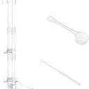 Aquarium Fish Shrimp Feeding Dish Set Clear Fish Feeder Tube and Dish with Cleaning Brush and Measuring Spoon for Feeding Shrimp and Preventing Food Scattering Feeding Supplies for Shrimp Large