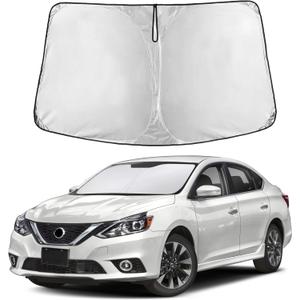 EcoNour Windshield Sunshade Compatible for Nissan Sentra 2013-2018 2019 | Sun Visor for Front Windshield & Window Sun Shade Cover, UV Heat Blocker & Protector, Car Accessories