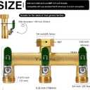 Garden Hose Splitter, 3/4 Rust and Freeze Resistant Outdoor Hose Manifold with 3 green Extra Long Handles Faucet Adapter-Heavy Duty Brass 3-Way Valve