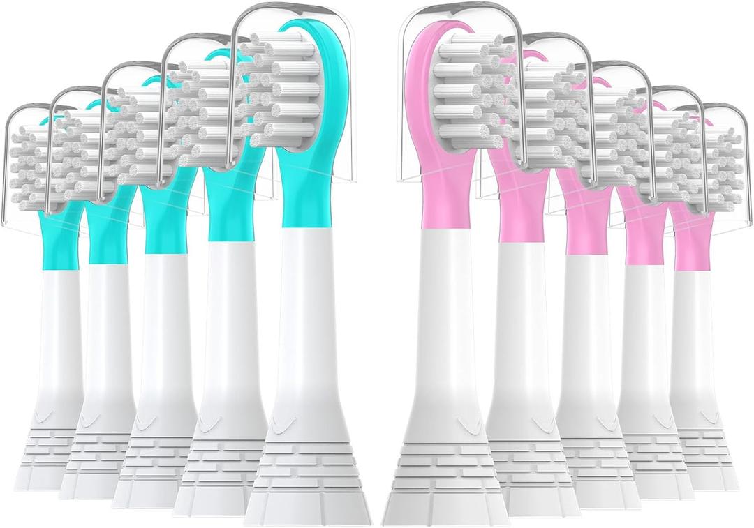 Kids Replacement Toothbrush Heads 10 Pack for Philips Sonicare Electric Toothbrush Soft Brush Head for Child 3-7 for Boy Girl,5Pink+5Blue