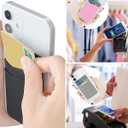 2 x BIAJIYA Card Holder for Back of Phone, Pouch Silicone Wallet Sleeve Pocket Stick-on ID Credit Card for All Smartphones (Black*5)