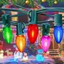 C7 Multicolor LED Christmas Lights Outdoor, 25Ft LED Colored Christmas Tree Lights Waterproof with 25+2 LED Bulbs for Indoor Outdoor Christmas Decorations for Light up Christmas Tree Home Yard, 0.6W