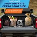 Grocery Net for Truck Bed Heavy Duty 4-Pocket Cargo Net for Pickup Truck, Elastic Stretchable Truck Bed Storage Net Prevents Groceries from Sliding, Universal Fit for SUV F-150 Tacoma Silverado RAM