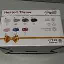 Homemate Heated Blanket Electric Throw - 50"x60" Heating Blanket Throw 1/2/4/6/8 Hours Auto-Off 10 Heat Levels Over-Heat Protection Luxury Faux Fur Sherpa ETL Certification