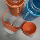 Set of 2 - Glass Sippy Cup for Toddlers - The Luca | Spill-Proof | Silicone Straw | Blue & Orange | 8 oz | Liquids Never Touch Plastic | Removable Handles… (Blue)