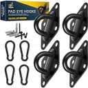 Hammock Hooks Hanging kit- Hammock Hooks Heavy Duty with 3Pcs M10 304 Stainless Steel Pad Eye Hooks, 3Pcs 10MM Snap Hooks,16Pcs Heavy-Duty Screws- Hammock hook for Wall/Ceiling Mount Indoor & Outdoor