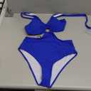 AI'MAGE Women's One Piece Swimsuits Tummy Control O Ring Cutout High Waisted Bathing Suit Tie Back Swimwear (White)