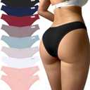 FINETOO 10 Pack Womens Cotton Underwear Sexy Stretch Bikini Panties Low Rise Hipster Ladies Soft V-Waist Cheeky(L)