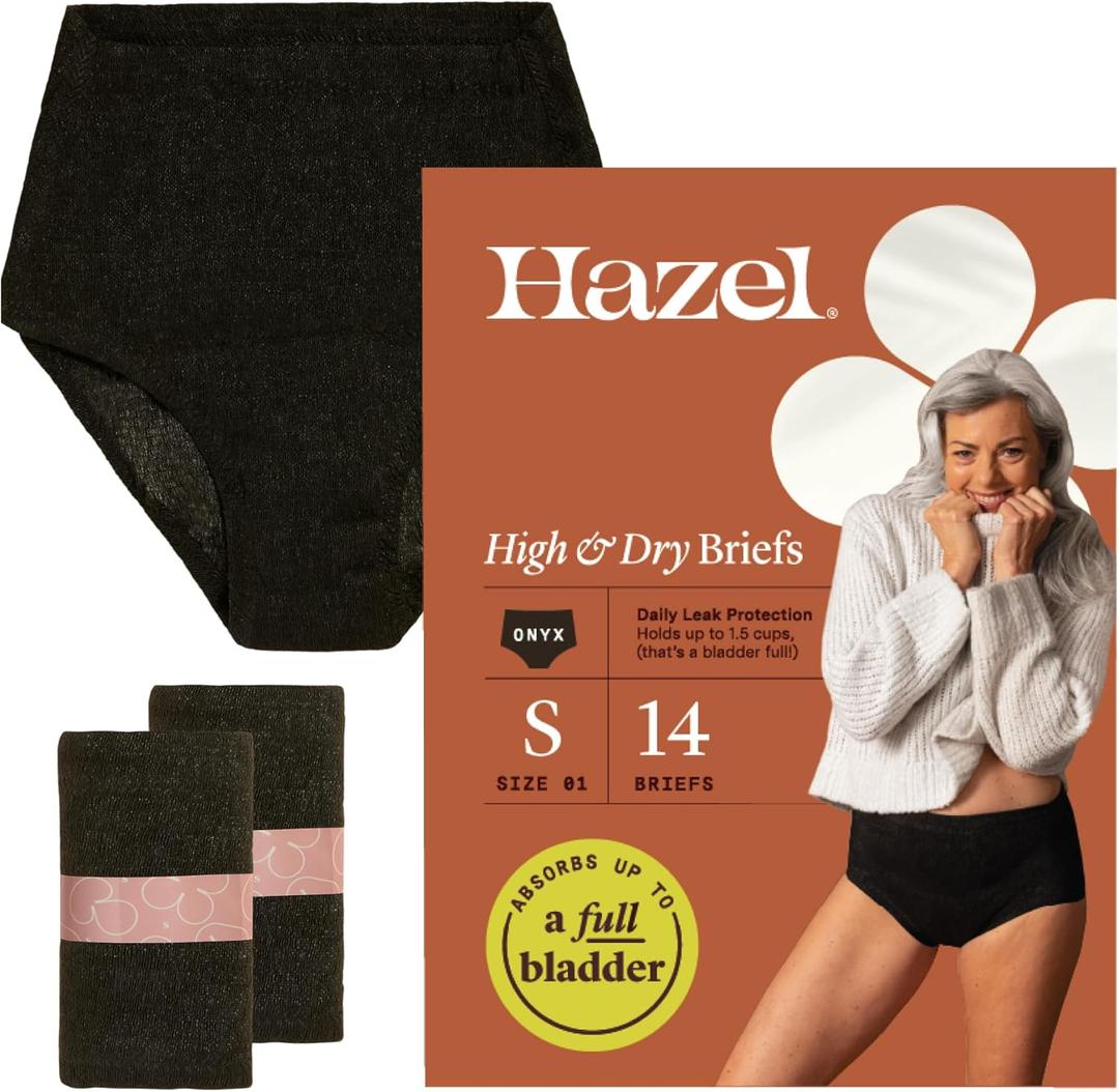 Hazel Disposable Womens Underwear, High-Waist Pull-Ups for Postpartum & Incontinence, Small, Ultra-Thin, 14-Count (1-Pack)