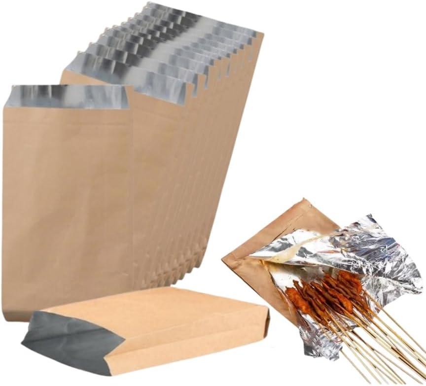 100 Pack Aluminum Foil Hot Dog Covers, Sandwich Bags, Aluminum Foil Grease Proof Hamburger Buns, Buns, BBQ, Cookies Insulated Bag Food Storage Takeout Bags
