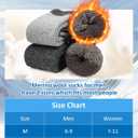 Senker Fashion Merino Wool Socks for Men Women, Hiking Thermal Warm Thick Crew Sock for Winter Outdoors Work 3 Pairs (Medium, Black Brown Grey)