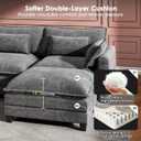 Marsail 5-Seat Modular Sectional Sofa, U-Shaped Cloud Couch, Slate Gray, 110.6" - U Shape