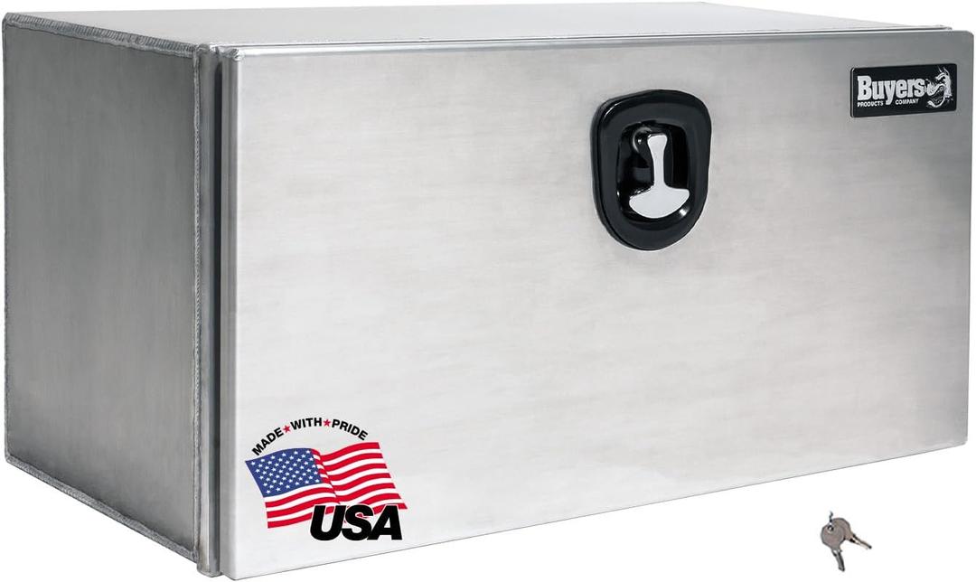 Buyers Products 1706420 Pro Series Underbody Truck Box With 3-Point Compression Latch, Smooth Silver Aluminum, Made in the USA, 18 x 24 x 36 Inches, Truck Tool Box For Storage & Organization