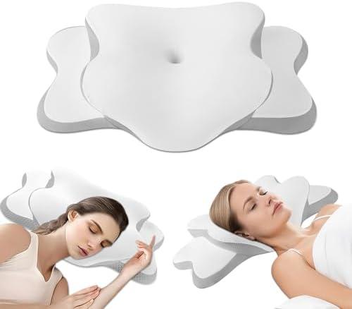 Cervical Neck Pillow for Sleeping | Ergonomic Pillow for Sleep Apnea, Neck Pain, and Snoring Relief | Contour Memory Foam with Ergonomic Support, White