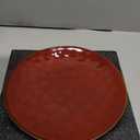 vicrays Ceramic Dinner Plates Set, 10.5 Inch, Set of 6, Round, Microwave, Oven, Dishwasher Safe, Porcelain Fluted Suitable for Steak, Pasta, Pizza, Home, Party, Restaurant (Cherry Red)