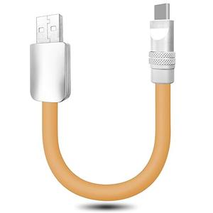 Cute Chubby - Power Bank Friendly 240W USB C Cable Short Fast Charging Cable Compatible with iPhone 15/16 Series, Samsung Galaxy, Desert Titanium+Desert Titanium, USB-A to Type-C, 4 inch