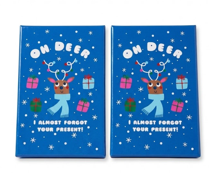 2 x Oh Deer Gift Card Holder 12.6cm x 8.1cm x 1.55cm