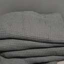 POLYTE 430 GSM Microfiber Oversize Quick Dry Lint Free Bath Towel, 60 x 30 in, 4 Pack (Waffle Weave) (Gray)