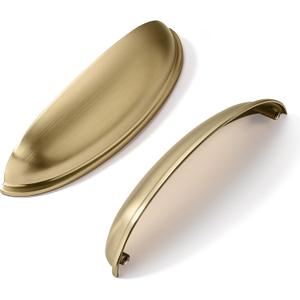 khtumeware 10 Pack 3-3/4" Drawer Pulls Champagne Bronze Cabinet Cup Pulls Kitchen Hardware Cabinet Handles Drawer Handles Knobs 3-3/4 inch Hole Center