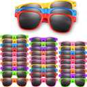 ASTARON 32 Pieces Sunglasses Bulk Neon Party Favors Goody Bag Fillers for Beach Wedding Party Pool Party Supplies, 8 Colors
