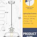 kudos Brushed Nickel Pendant Lights Kitchen Island, Large Pendant Light with Seeded Glass, Industrial Hanging Lighting for Kitchen Sink Dining Room Bathroom,KDPL13-BN-S