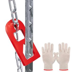 Pindex T-Post Puller Plate Kits with Gloves,Heavy Duty 14mm Carbon Steel Suitable for Gardens Farms Home