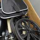 Foldable Rollator Walker with Seat for Seniors & Adults Lightweight 2-in-1 Walker and Wheelchair Combo Adjustable Handle Height Transport Chair with Brakes 300 lbs Weight Capacity (Champagne-all Terrain(10" Front and 8" Rear Wheels))