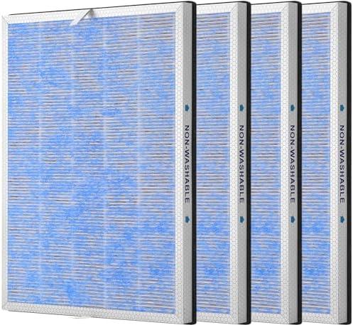 4 Pack MSA3/MSA3S True HEPA Filter Replacement Compatible with Membrane Solutions MSA3 and MSA3S Air Purifier Upgraded 4-in-1 H13 True HEPA Filter
