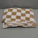 Yurhap Checkered Baby Blanket Fleece Baby Blankets Neutral for Boys Girls, Super Soft Warm Lightweight Infant Toddler Newborn Receiving Blankets for Crib Stroller, 30''x40'', Khaki