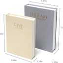 2 Pcs Decorative Books Boxes for Home Decor - Beautiful Linen Faux Box for Modern Home Coffee Table Decor - Fake Books Fashion Storage Boxes for Decoration