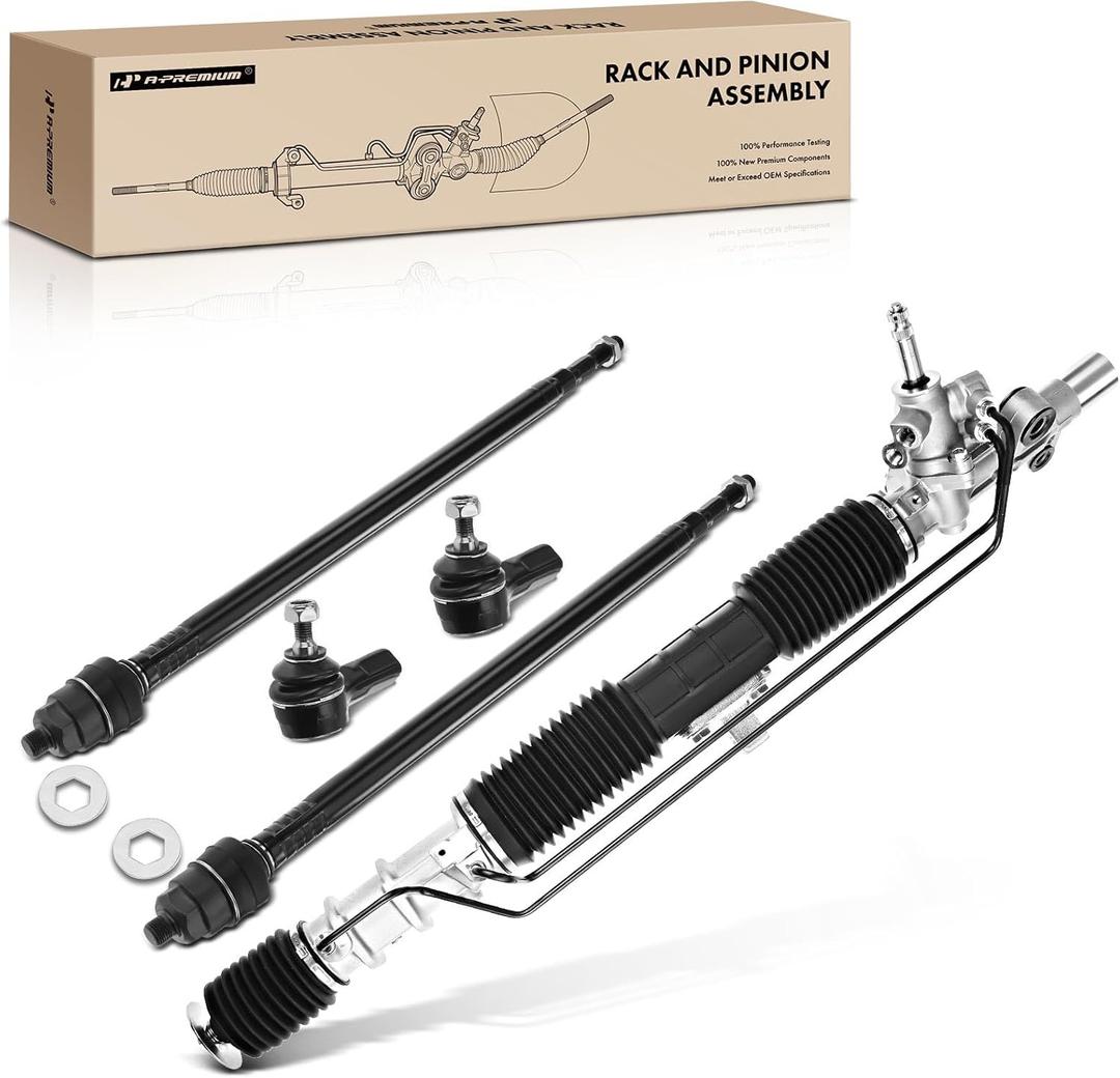 A-Premium Power Steering Rack and Pinion & Inner Outer Tie Rod End Kit Compatible with Honda CR-V CRV 2002 2003 2004 2005 2006, 2.4L, 5-PC Set