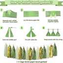 372 Pcs Sage Green Baby Shower Decorations, Neutral Baby Shower Decor Supplies- Disposable Dinnerware Set With Eucalyptus Leaf (50 Guest), "OH BABY" Banner, Balloon, Sash, Cake Topper