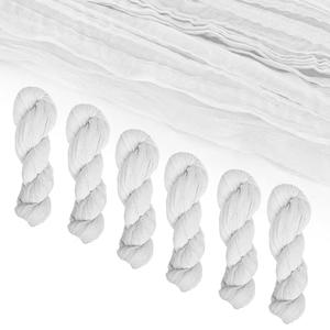 6 Pack Cheese Cloth Table Runners, 10 Foot Cheesecloth Table Runner Boho, Cheesecloth Table Runner 35x120, White Cheesecloth Table Runner, White Table Runners, Wedding Arch Draping Fabric - Missing One