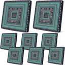 Newwiee 8 Pcs Patio Sofa Outdoor Cushion Cover Stretch Knitting Vision Couch Covers Replacement Patio Furniture Couch Slipcovers Chair Seat Protector Washable(Turquoise)