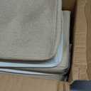11 x 11 Inch Cube Storage Bins, 6 Pack Large Collapsible Fabric Storage Bin with Ropes, Foldable Storage Cubes for Home, Office,Closet, Clothes, Toys Organizer (White & Beige-11"x11"x11")