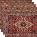 Boho Vintage Ethnic Placemats Set of 6 Washable Table Mats for Kitchen Dining Table,Heat-Resistant Place Mats for Indoor Outdoor Party Holiday Decoration