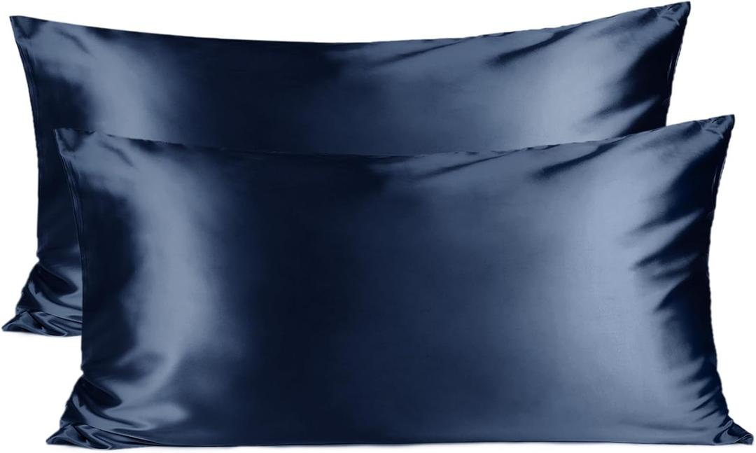 Yanibest Satin Pillowcase, King Size Pillow Cases Set of 2 - Silk Pillow Cases for Hair and Skin with Zipper, Silk Pillow Cases King for 20"x36", Exquisite Packaging for Women Men