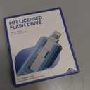 MFi Certified 256GB Flash Drive for iPhone, 3 in 1 Type-C USB Memory Stick Thumb Drive for Photos Videos, High Speed External Memory Storage Photo Stick for iPhone iPad Android PC (Sky Blue)