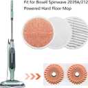 Spinwave Mop Pads Fit for Bissell Spinwave 20399 23157 23159 2039A 2124A 20393 2039T 2039W 20391 20395 2307 2315A Heavy Soft Scrubby Pads for Hardwood Floor Cleaning Replacement Pads(12Pack)