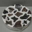 BLUE PANDA 48 Pack Cow Print Paper Plates (9 Inch) for Barnyard Birthday, Farm Animal Party - Cow Baby Shower Supplies (Brown Foil Print)