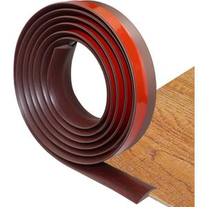 Floor Transition Strip Self Adhesive Carpet & Flooring Transitions Edging Trim Strip PVC Threshold Transitions Suitable for Threshold Height Less Than 5mm (10Ft, Wood Grain Coffee)